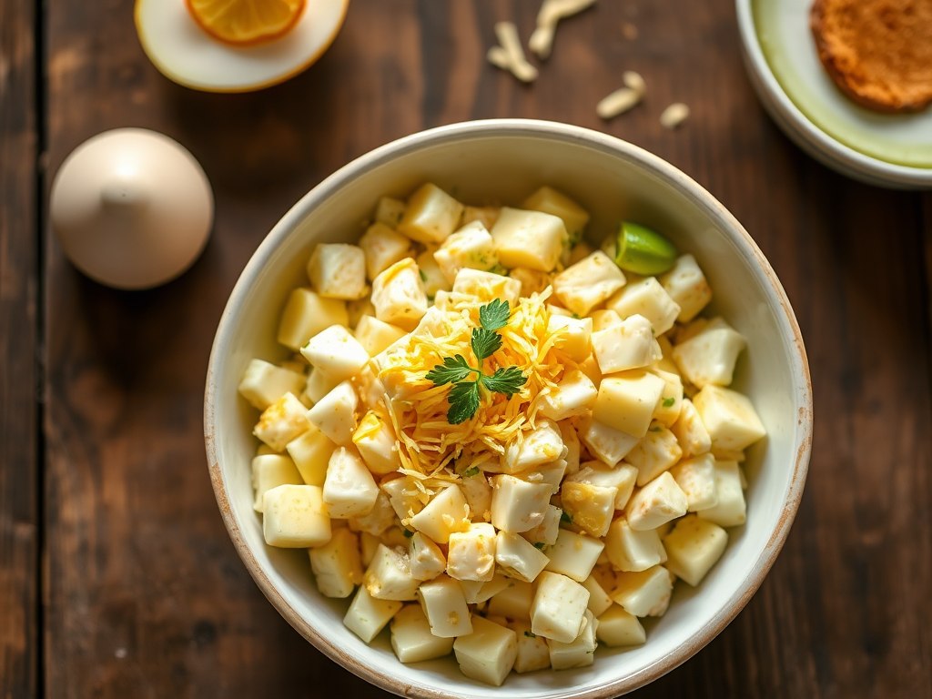 Салат с яйцом и сыром с огурцом