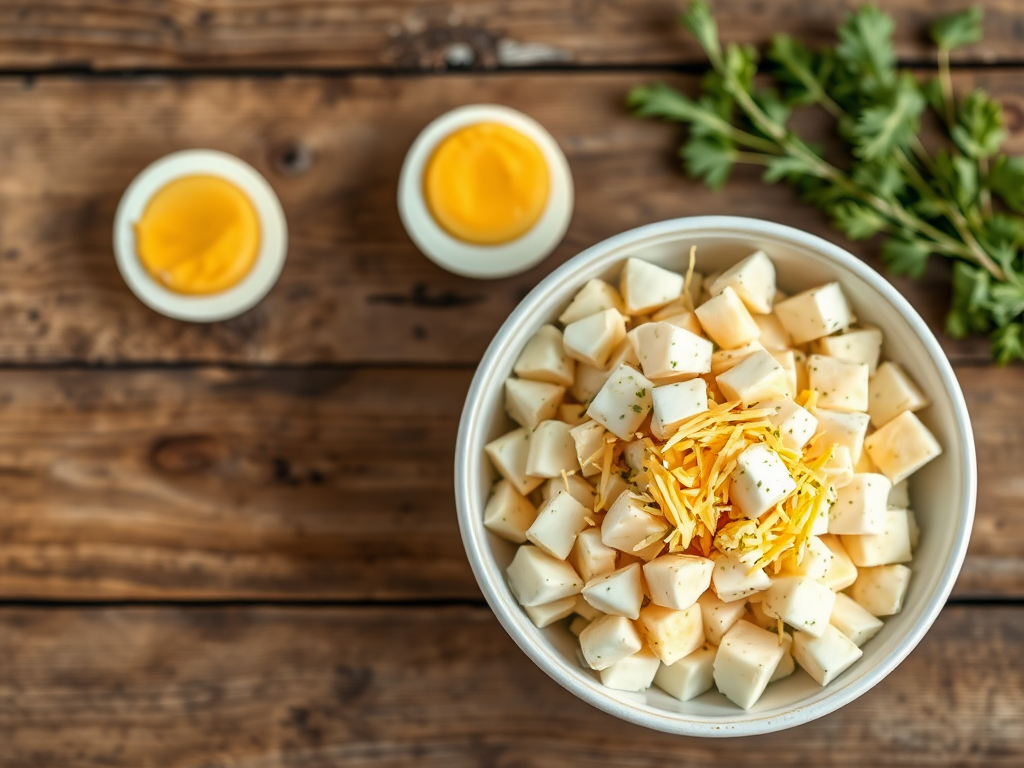 Салат с яйцом и сыром с яйцом