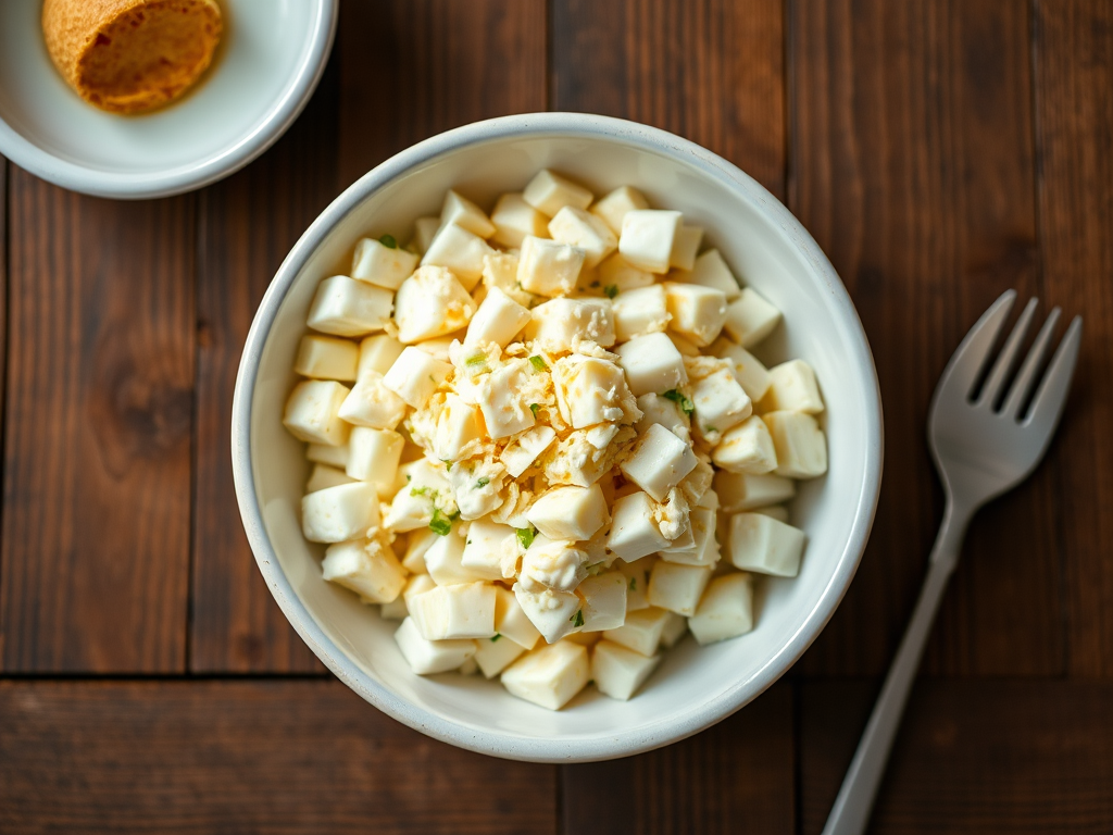 Салат с яйцом и сыром с чесноком