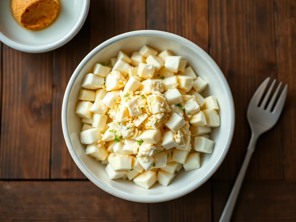 Салат с яйцом и сыром с чесноком