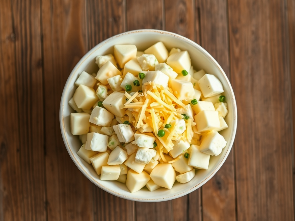 Салат с яйцом и сыром — лёгкий вариант