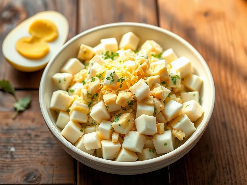 Салат с яйцом и сыром с майонезной заправкой