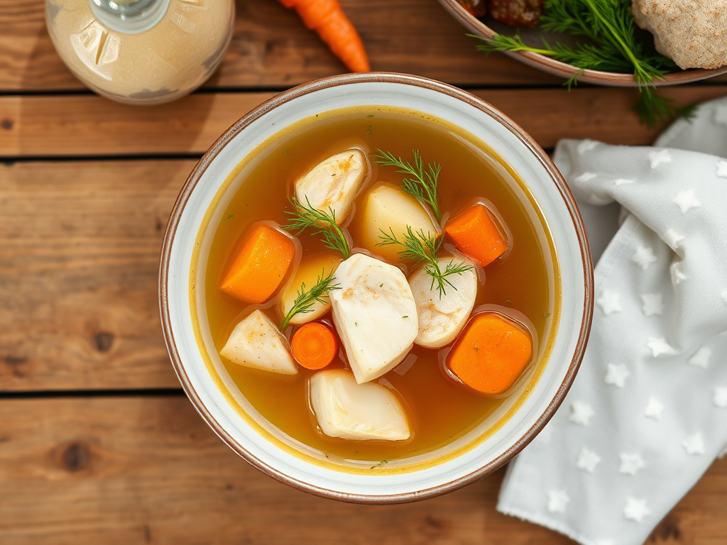 Рыбный суп с укропом