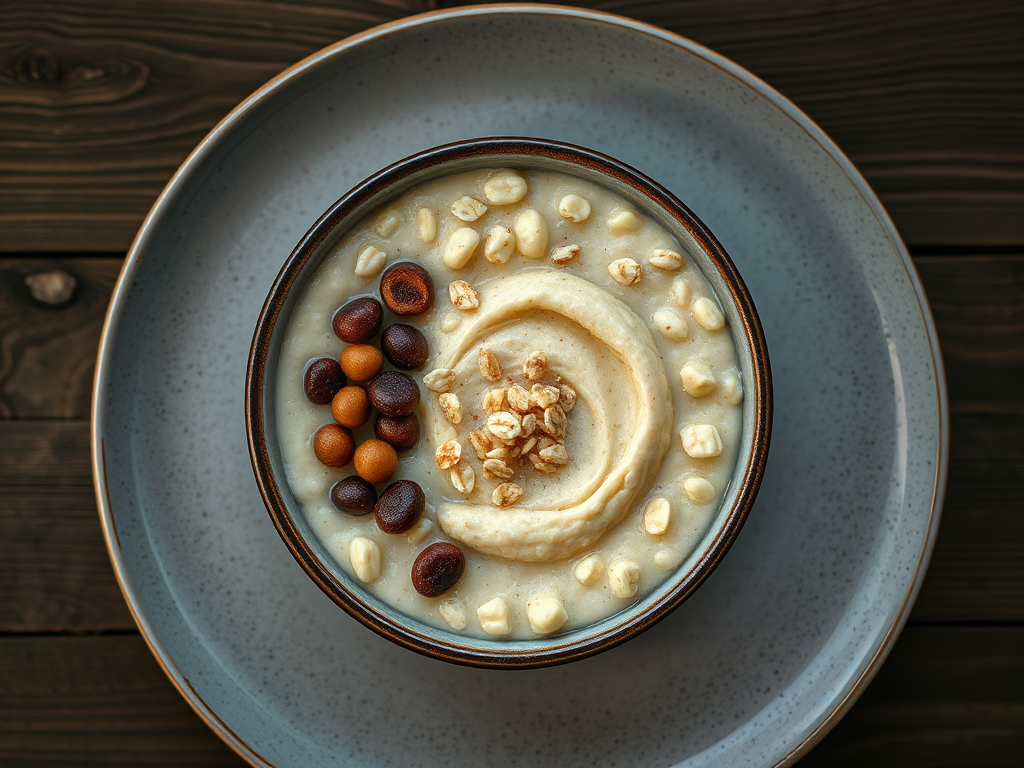 Овсяная каша с яблоком и сливочным маслом