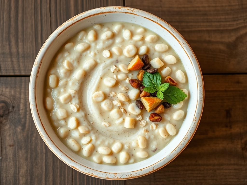 Овсяная каша с яблоком и творогом
