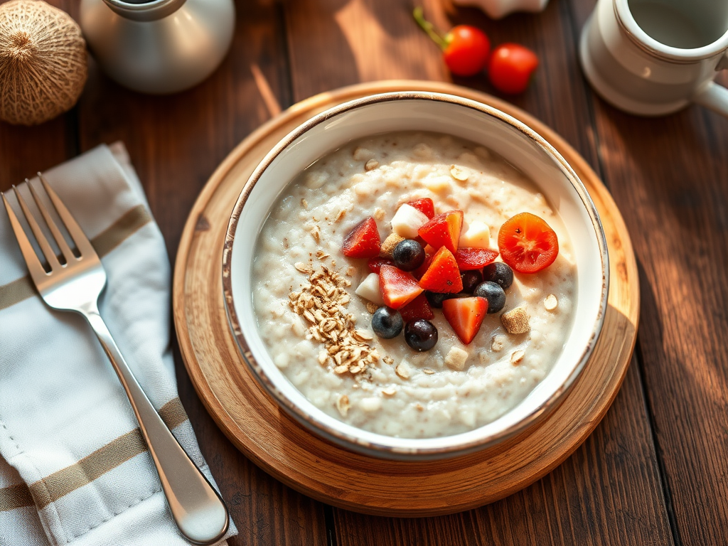 Овсяная каша с яблоком и гранолой