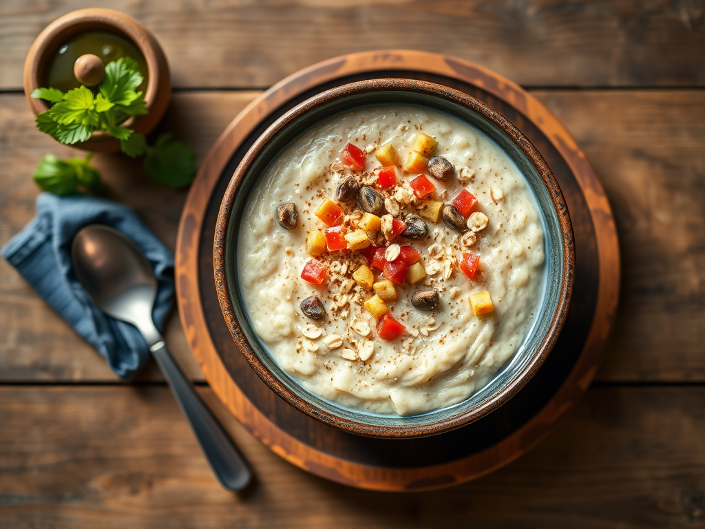 Овсяная каша с шоколадом и йогуртом