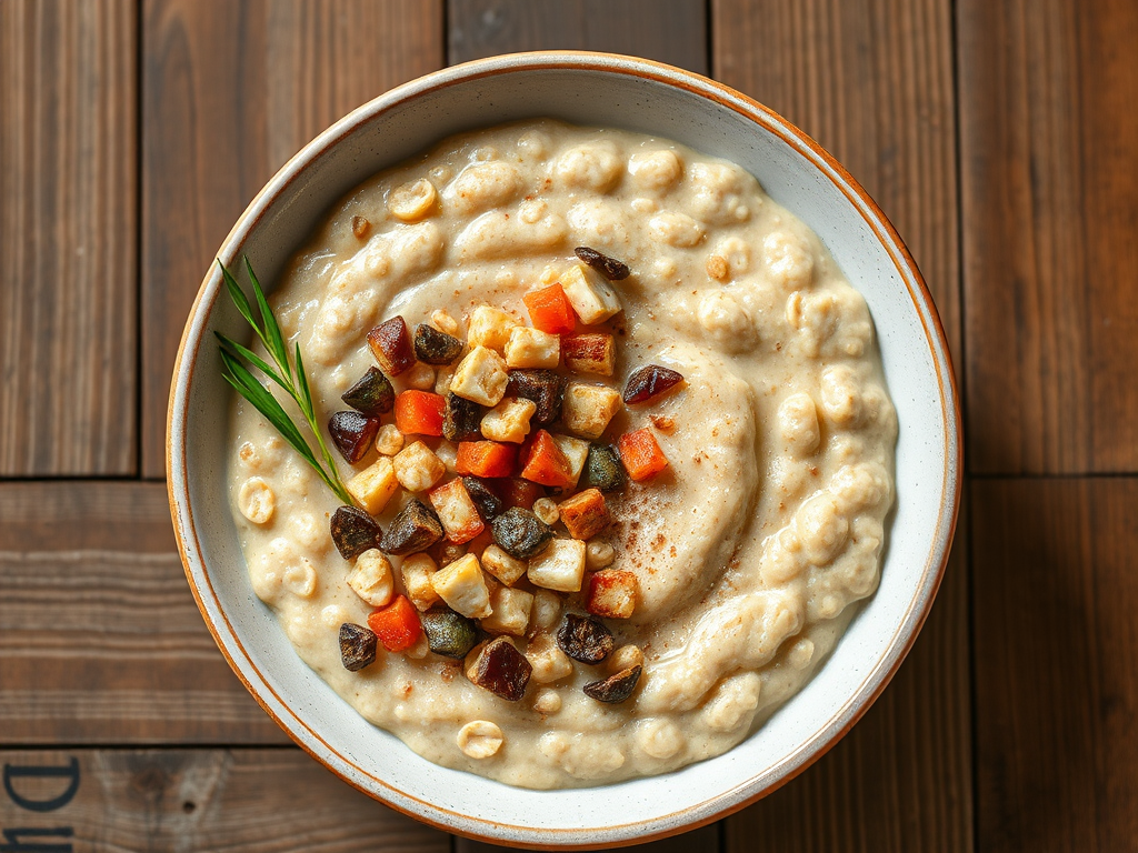 Овсяная каша с гранолой и мёдом