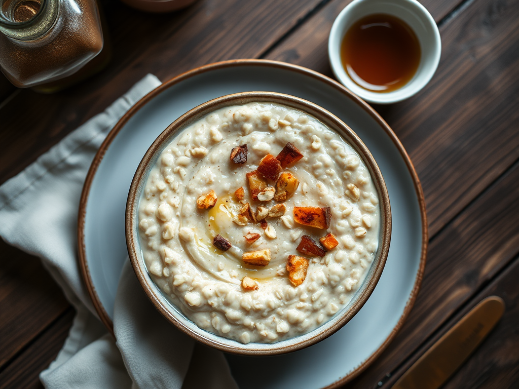 Овсяная каша с мёдом и маслом
