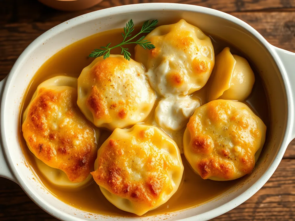 Запечённые пельмени с болгарским перцем