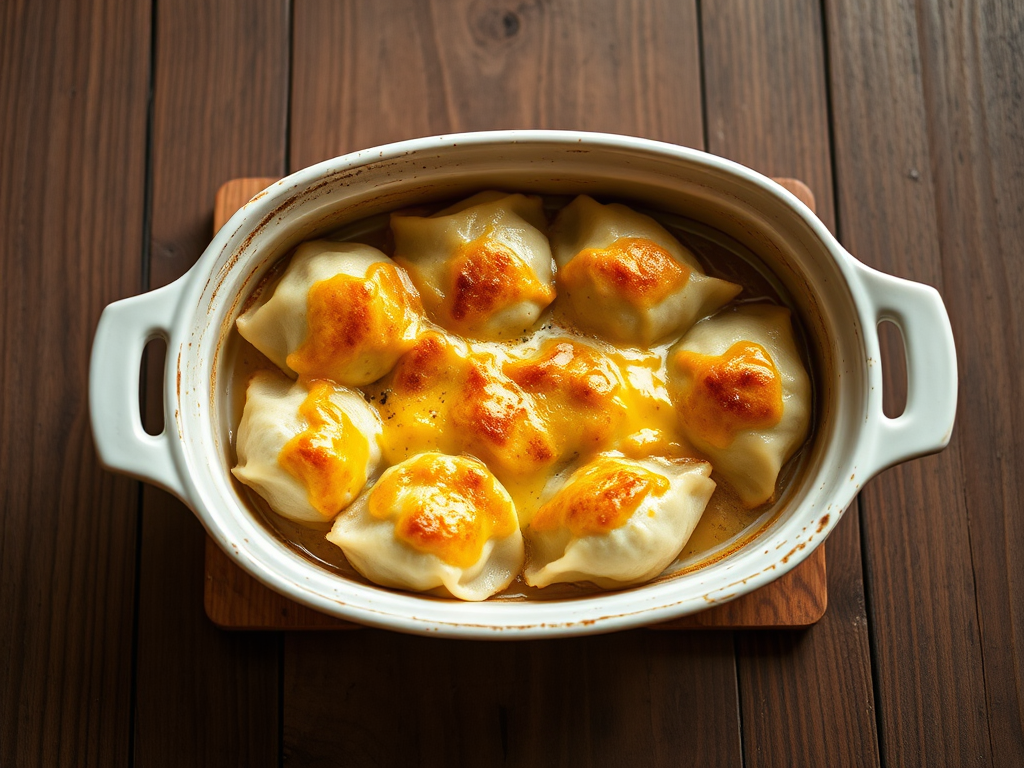 Запечённые пельмени с хрустящей крошкой