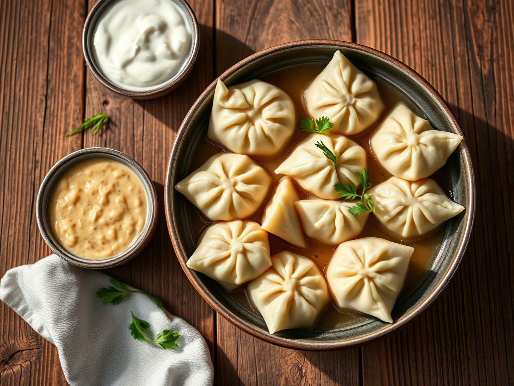 Пельмени на обед с капустой