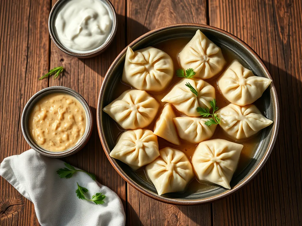 Пельмени на обед с капустой