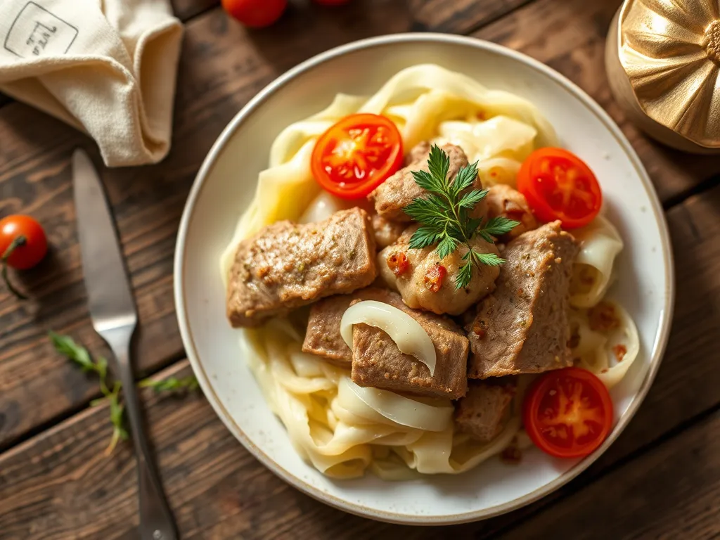 Свинина с капустой с томатами