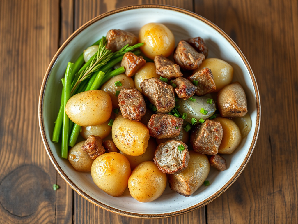 Свинина с картофелем с луком