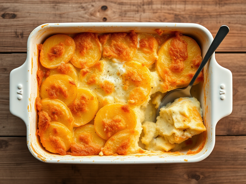 Картофельная запеканка с луком