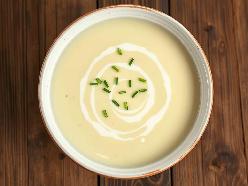 Картофельный крем-суп с укропом и сметаной