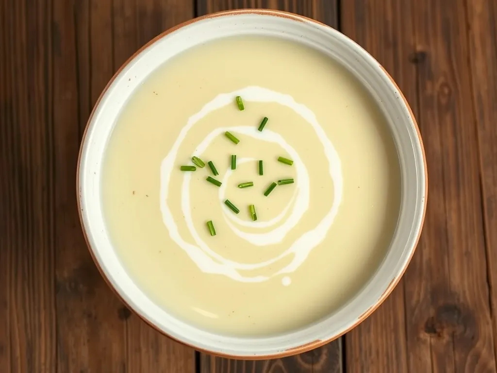 Картофельный крем-суп с укропом и сметаной