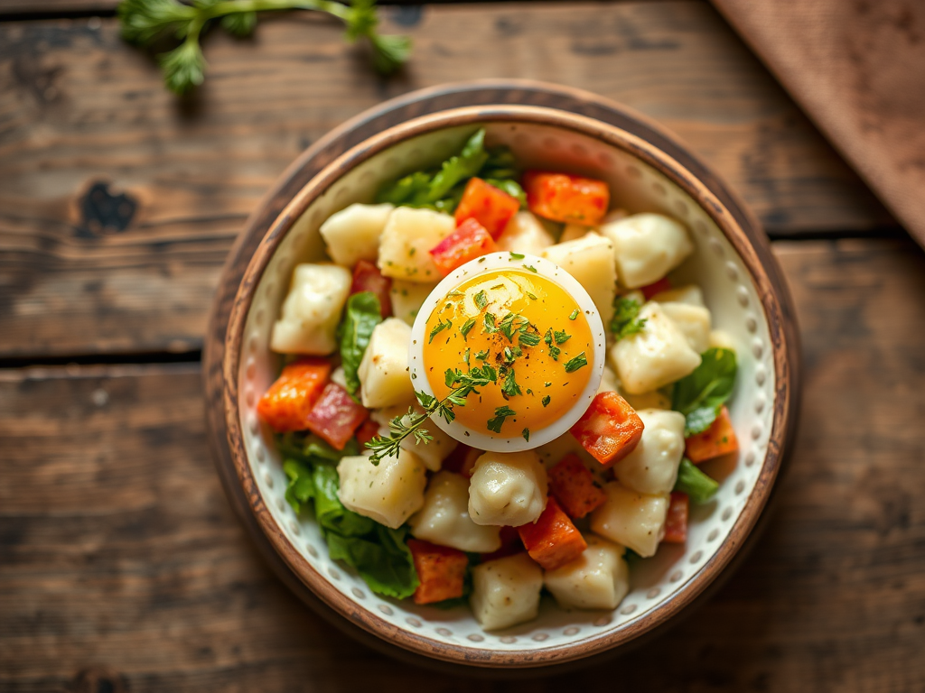 Картофельный салат с яйцом