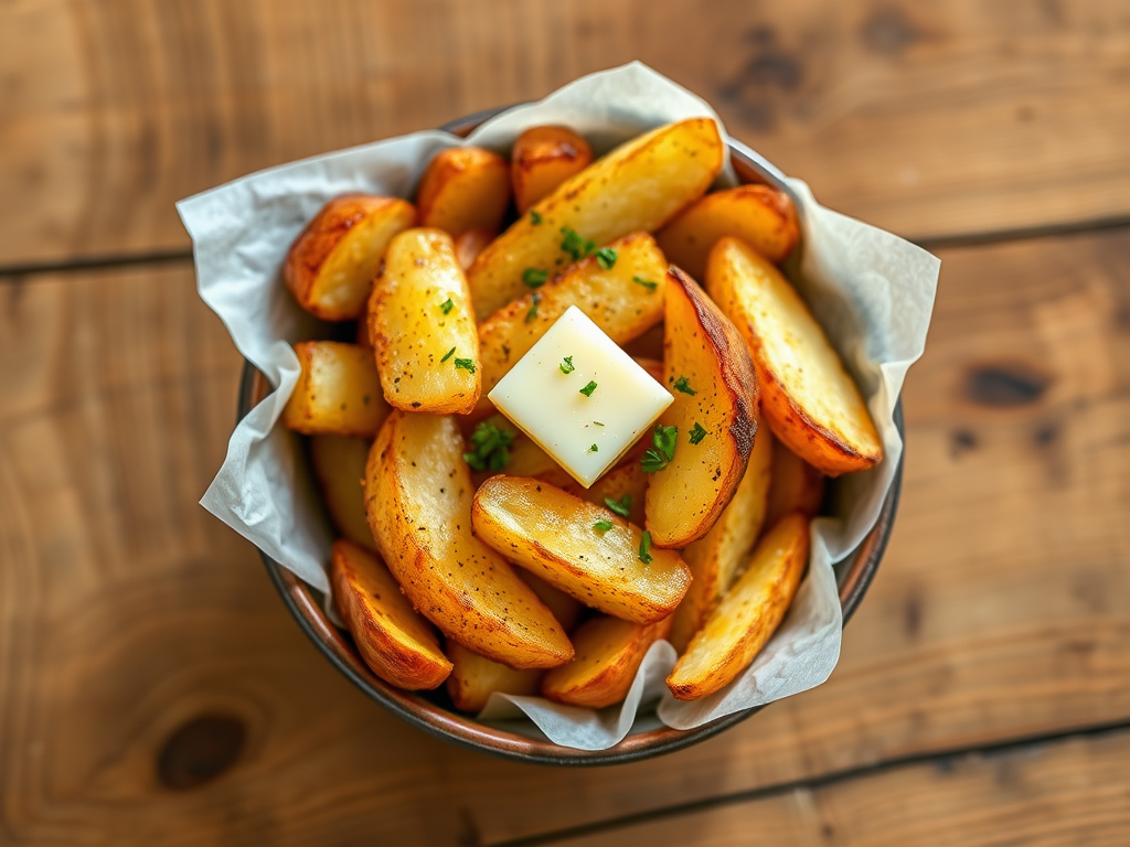 Картофель дольками со сливочным маслом