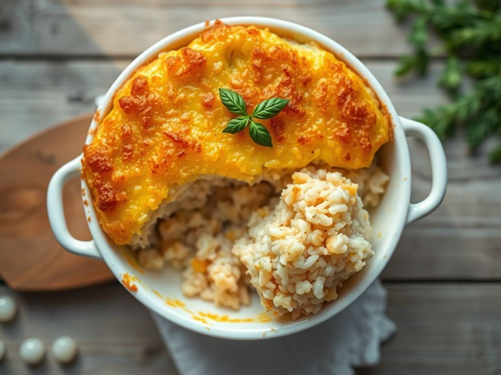 Рисовая запеканка с зеленью