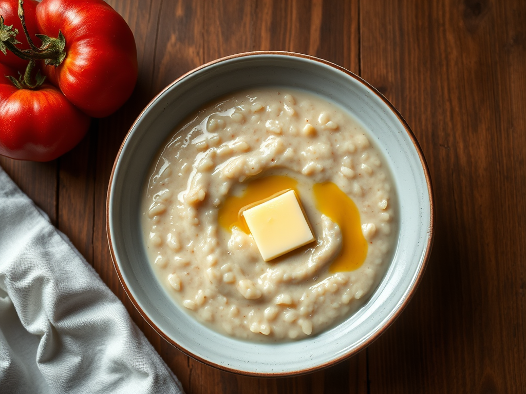 Рисовая молочная каша с яблоком и мёдом