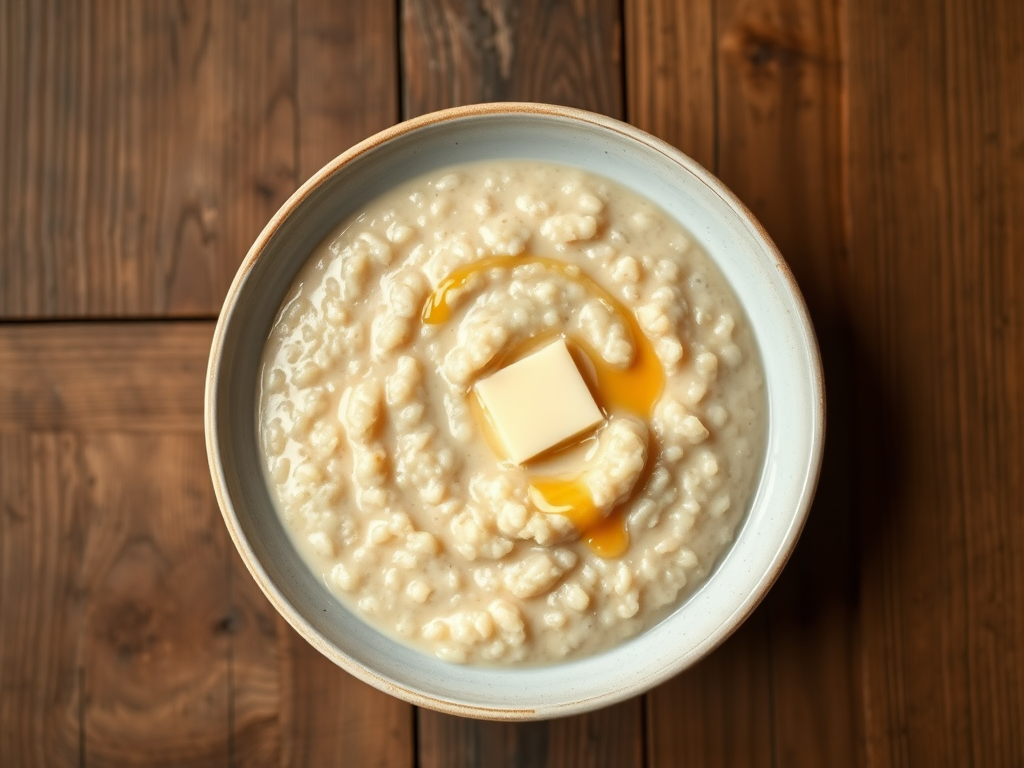 Рисовая молочная каша с бананом и йогуртом