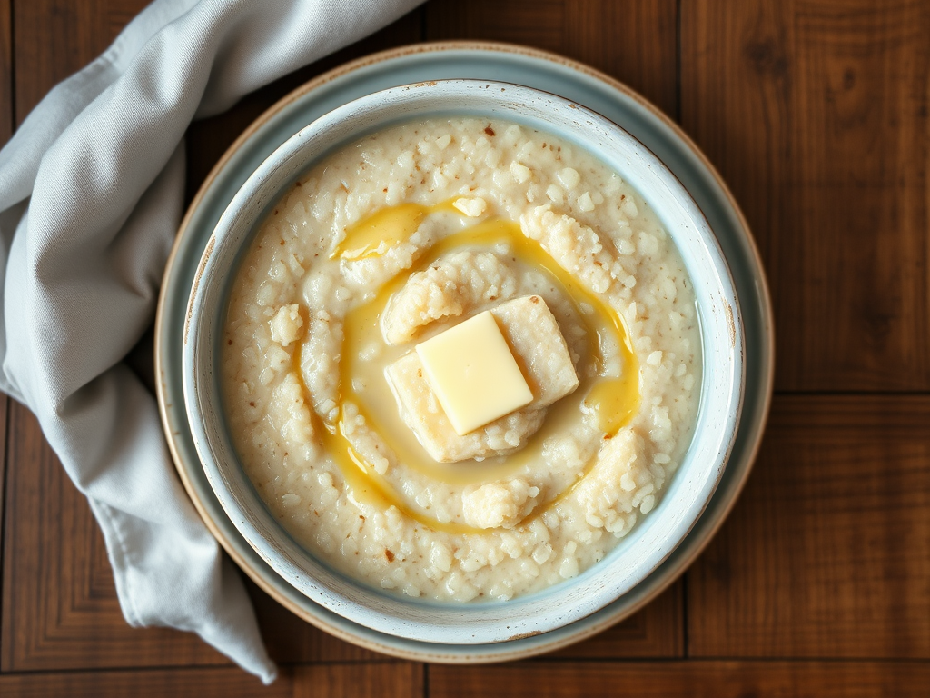 Рисовая молочная каша с лимоном и мёдом