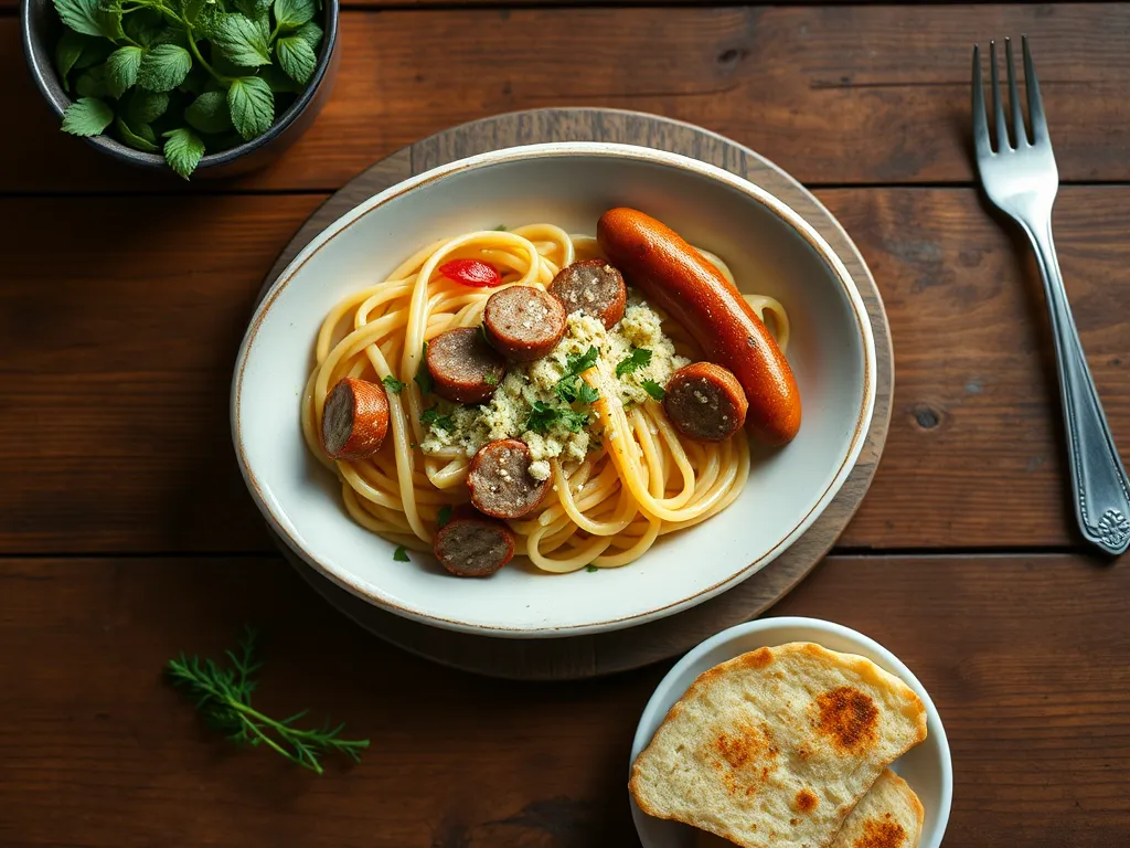 Макароны с сосисками со сливочным маслом
