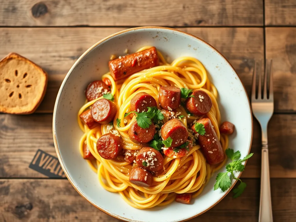 Макароны с сосисками — семейный вариант