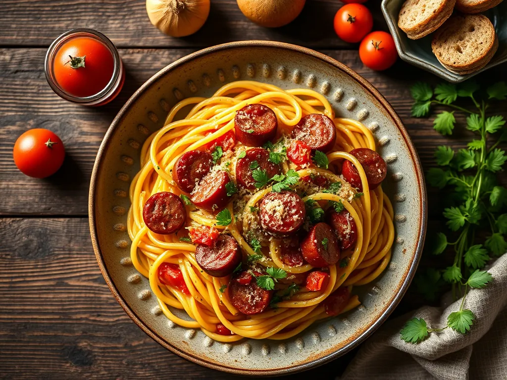Макароны с сосисками — для выходного дня