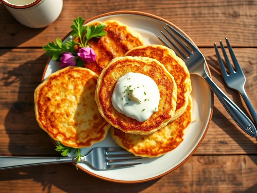 Сырники на завтрак с бананом и мёдом