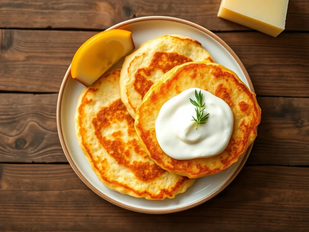 Сырники на завтрак с бананом, йогуртом и шоколадом
