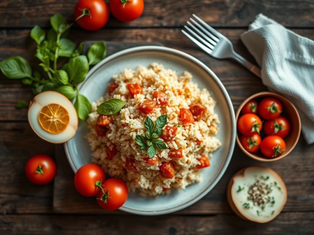 Рис в томатном соусе из базовых продуктов