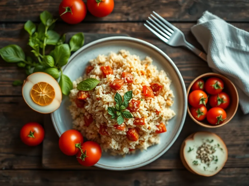 Рис в томатном соусе из базовых продуктов