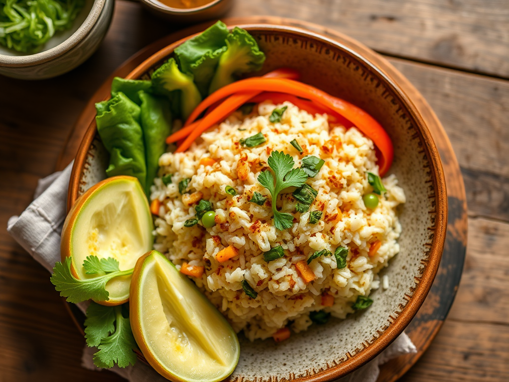 Овощной рис с сыром