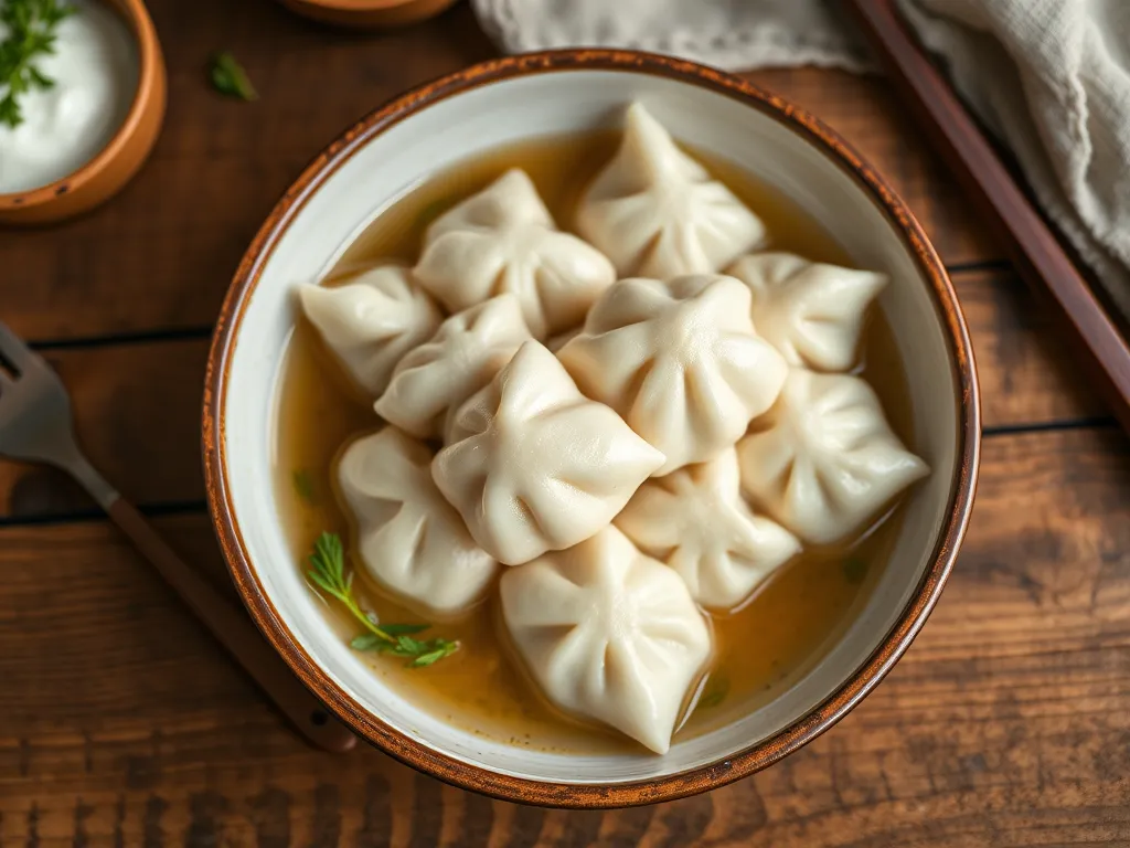 Жареные пельмени с луком