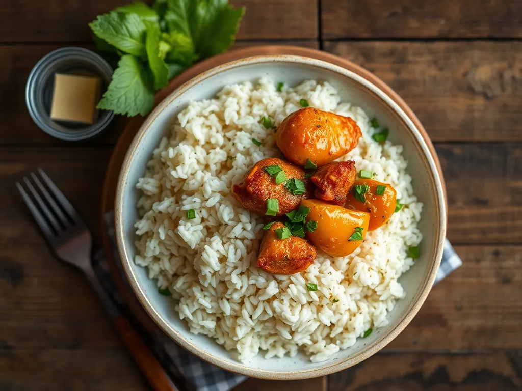 Курица с рисом и соевым соусом