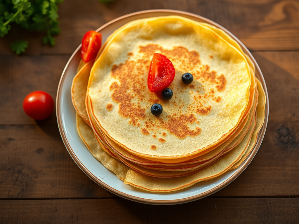 Блины без спешки с овощами