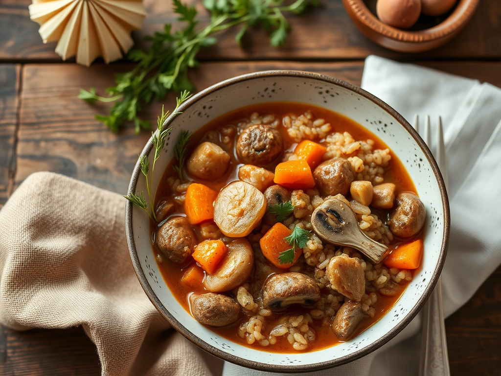 Гречка по-купечески классика с говяжьим фаршем