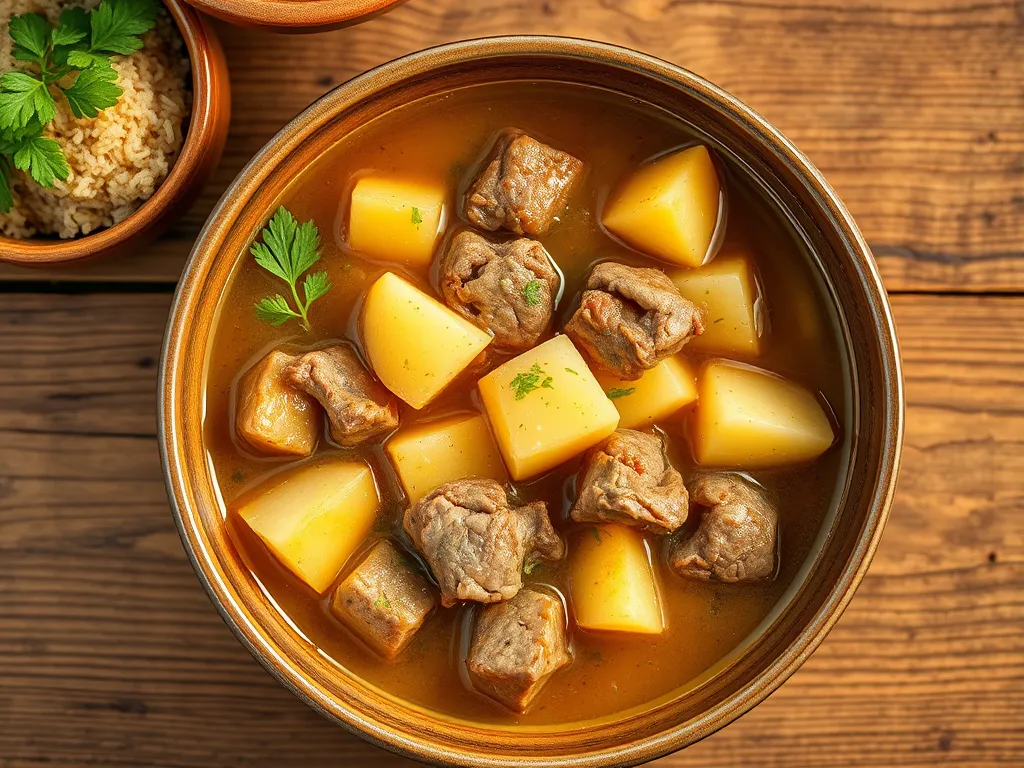 Тушёная картошка для семьи с тушёнкой